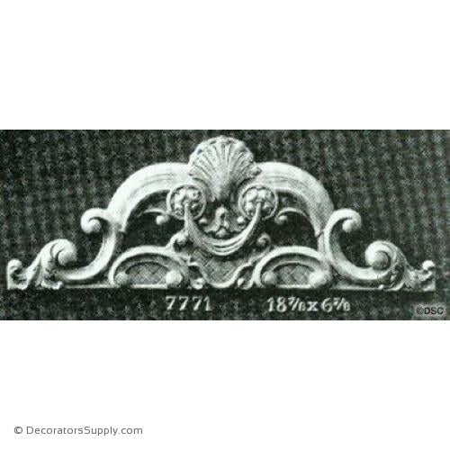 Cartouche-French 6 7/8H X 18 7/8W - 5/8Relief-appliques-for-woodwork-furniture-Decorators Supply