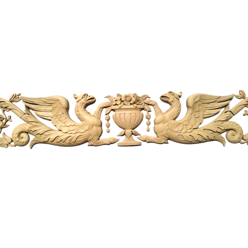 Griffin Applique for Wood - 6 3/4H X 55W - 3/4Rel