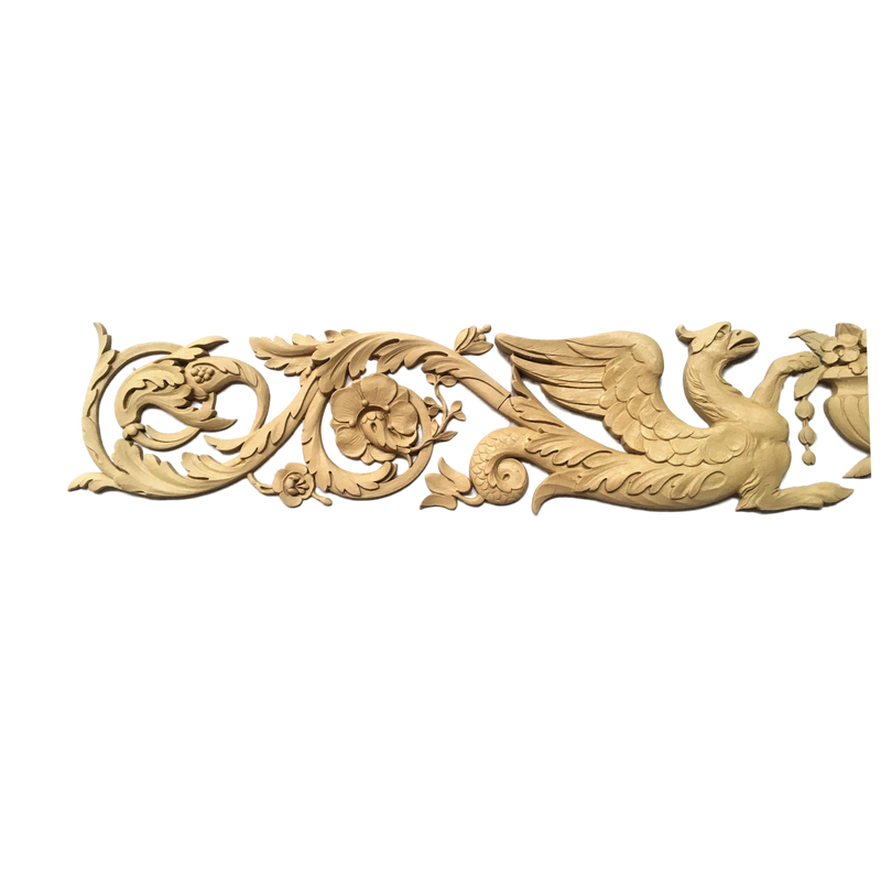 Griffin Applique for Wood - 6 3/4H X 55W - 3/4Rel