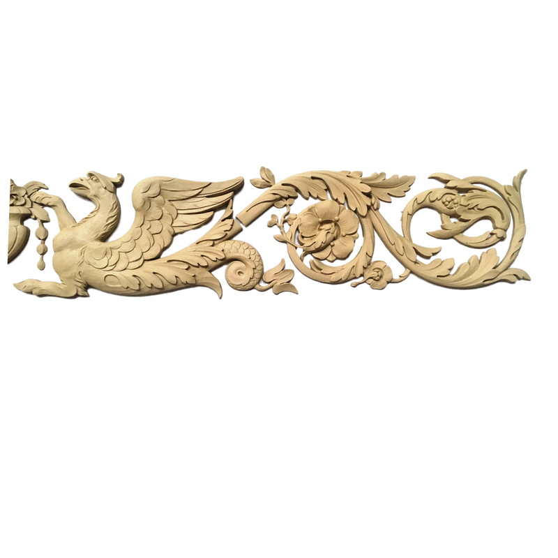 Griffin Applique for Wood - 6 3/4H X 55W - 3/4Rel