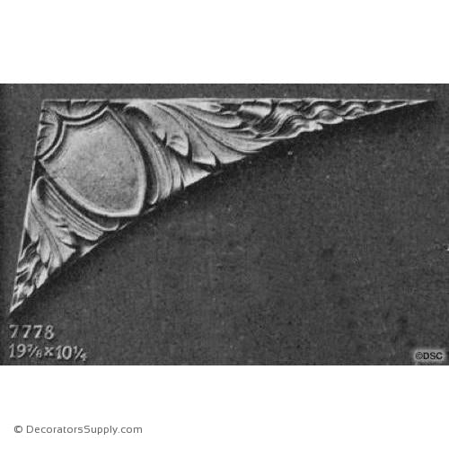 Spandrel - Left Side-Modern 10 1/4H X 19 7/8W - 7/8Relief-appliques-for-woodwork-furniture-Decorators Supply