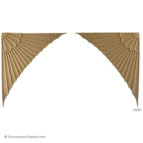 Spandrel - Fan -Adams 10 1/4H X 8 1/2W - 3/16Relief-appliques-for-woodwork-furniture-Decorators Supply