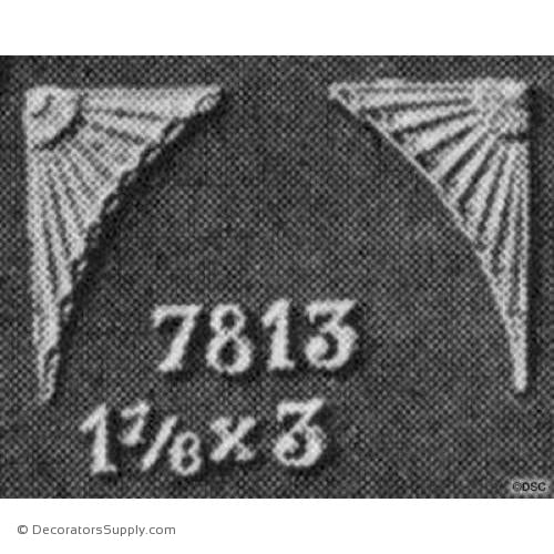 Spandrels - Adams 3H X 1 7/8W - 1/8Relief-appliques-for-woodwork-furniture-Decorators Supply