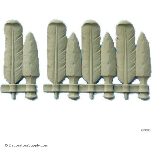 Leaf-Indian 4 3/8H X 7 7/8W - 3/8Relief-ornaments-furniture-woodwork-Decorators Supply