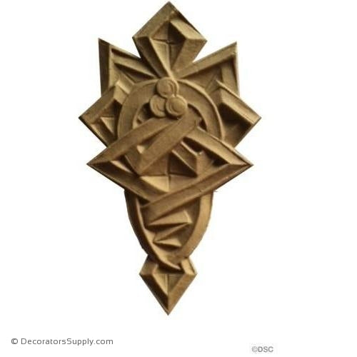 Art Deco Ribbon - 5 3/4 High 3 3/8 Wide-appliques-for-woodwork-furniture-Decorators Supply