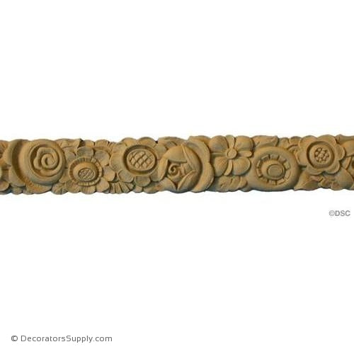 Art Deco Floral Linear - 1 1/4 High-ornaments-furniture-woodwork-Decorators Supply