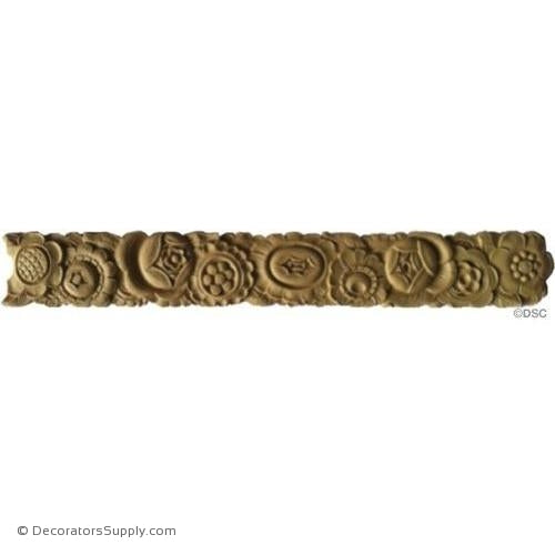 Art Deco Floral Linear - 1 5/8 High-ornaments-furniture-woodwork-Decorators Supply