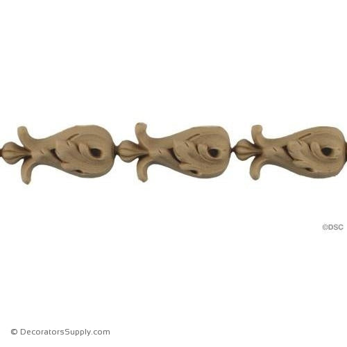 Bell Flower-Louis XVI 1 1/8H - 3/8Relief-woodwork-furniture-lineal-ornament-Decorators Supply