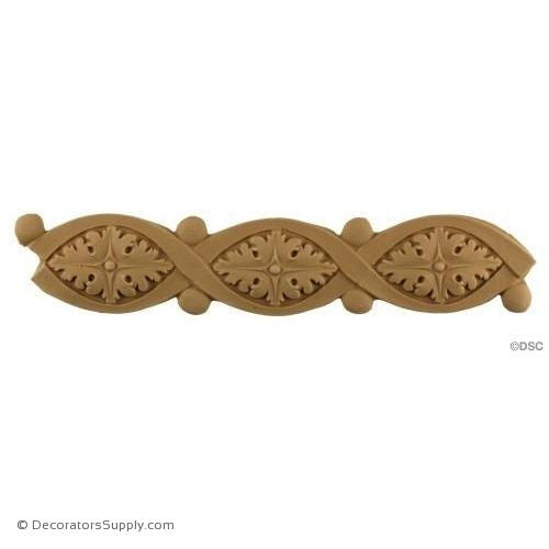 Rosette Linear - Empire 2 1/4H - 3/8Relief-woodwork-furniture-lineal-ornament-Decorators Supply