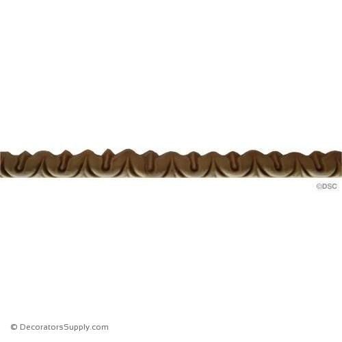 Lambs Tongue-French 3/8H - 3/16Relief-moulding-furniture-woodwork-Decorators Supply