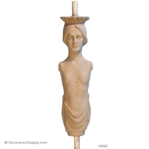 Finial w/ Woman- 15 3/4H X 4 7/8W-Pineapples - Finials-Decorators Supply