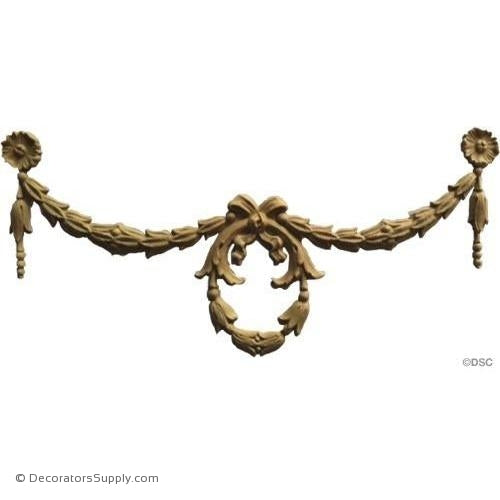 Swag 3 1/4 High 11 3/4 Wide-applique-onlay-for-furniture-woodwork-Decorators Supply