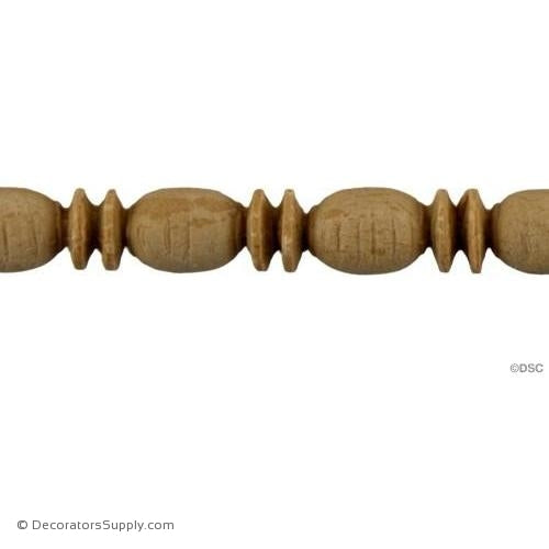 Bead and Barrel-Roman 7/16H - 7/16Relief-furniture-woodwork-molding-Decorators Supply