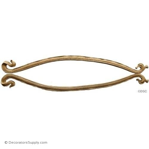 Scroll-Art Nouveau 21 3/4H X 6W - 3/16Relief-appliques-for-woodwork-furniture-Decorators Supply