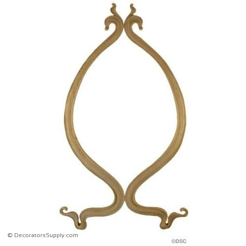 Scroll-Art Nouveau 15 1/2H X 9 1/4W - 3/16Relief-ornaments-for-woodwork-furniture-Decorators Supply