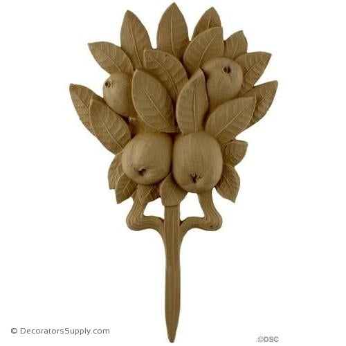 Peach Branch - Art Nouveau 13 3/8H X 8W - 1Relief-appliques-for-woodwork-furniture-Decorators Supply