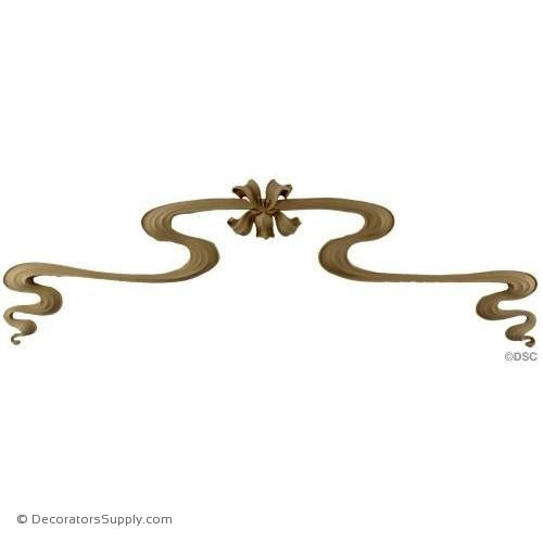 Scroll-Art Nouveau 5 1/2H X 22W - 1 1/4Relief-appliques-for-woodwork-furniture-Decorators Supply