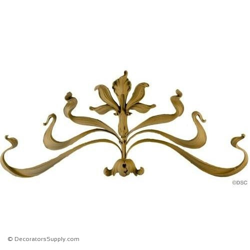 Flower - Art Nouveau 6 3/4H X 5 1/2W - 1/2Relief-ornaments-for-woodwork-furniture-Decorators Supply