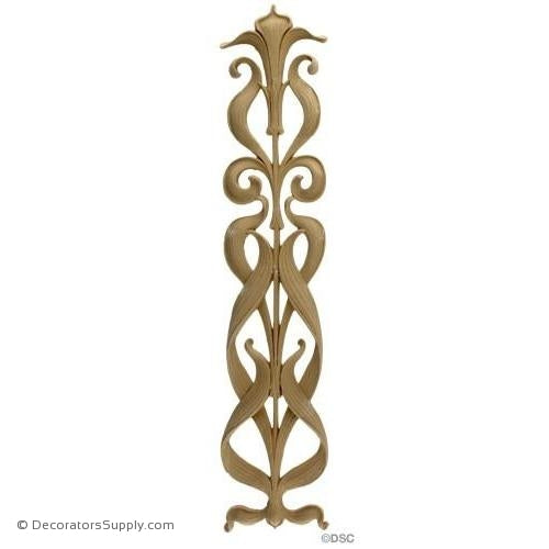 Flower Design-Art Nouveau 18H X 4W - 3/8Relief-appliques-for-woodwork-furniture-Decorators Supply