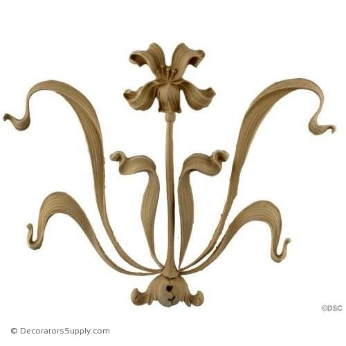 Floral Design - Art Nouveau 9 1/2H X 11 1/2W - 1/2Relief-ornaments-furniture-woodwork-Decorators Supply