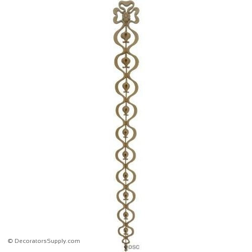 Bell Flower Drop - Art Nouveau 24H X 2 1/2W - 1/8Relief-appliques-for-woodwork-furniture-Decorators Supply