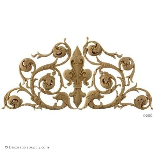 Fleur De Lis Design-Italian 11 3/4H X 25 3/4W - 3/8Relief - Decorators Supply