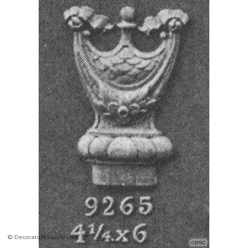 Finial Top - Empire 6H X 4 1/4W - 1/2Relief-ornaments-furniture-woodwork-Decorators Supply