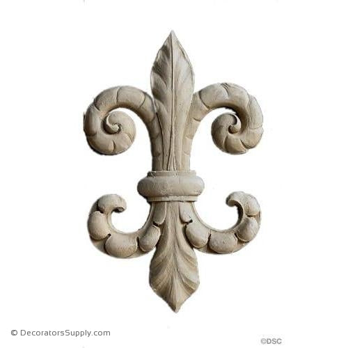 Fleur de Lis-Fleur de Lis 8 1/2H X 5 1/2W - 3/8Relief - Decorators Supply