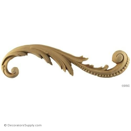 Scroll-Louis XV 2 1/2H X 8 1/2W - 1/2Relief-ornaments-for-furniture-wooodwork-Decorators Supply