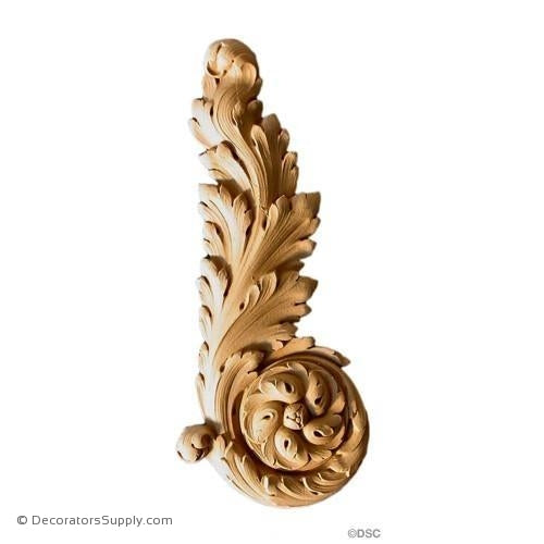 Leaf Scroll - Rococo - Louis XVI 14H X 6W - 1Relief-ornaments-furniture-woodwork-Decorators Supply