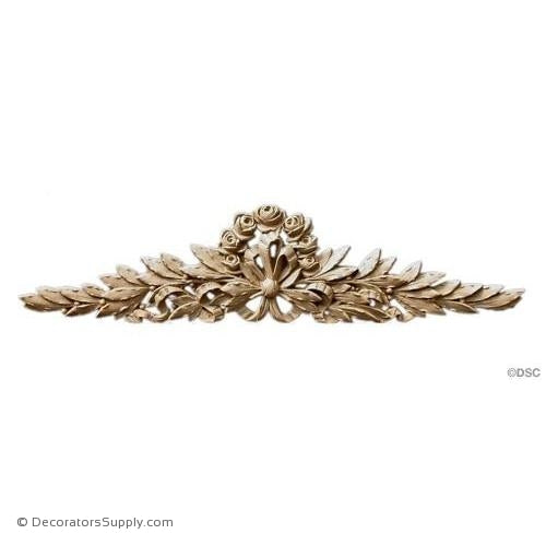 Laurel Branch W/Rose - Louis XVI 4 1/4H X 17 3/8W - 9/16Rel-ornaments-furniture-woodwork-Decorators Supply