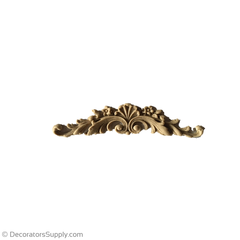 Floral Cartouche - Rococo - Louis XV 3/4H X 3W - 1/8Relief