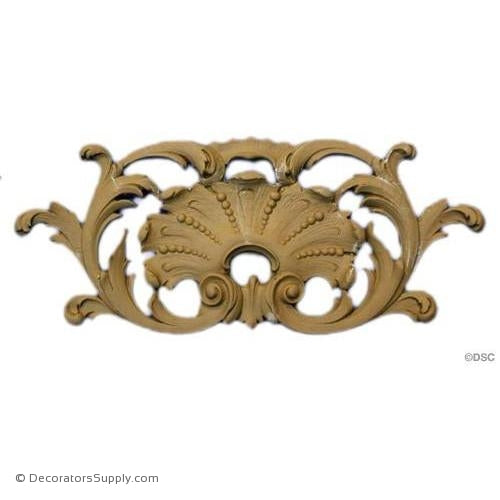 Shell-Louis XIV - Rococo - 3 7/8H X 9 3/8W - 7/16Relief-ornaments-for-woodwork-furniture-Decorators Supply