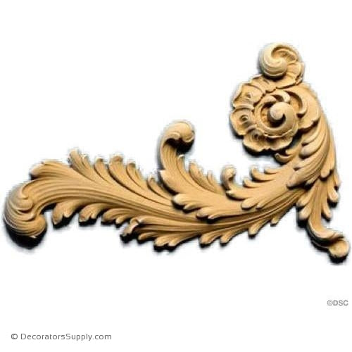 Scroll - Rococo - Louis XIV 8 3/4H X 6W - 3/4Relief-ornaments-for-furniture-wooodwork-Decorators Supply