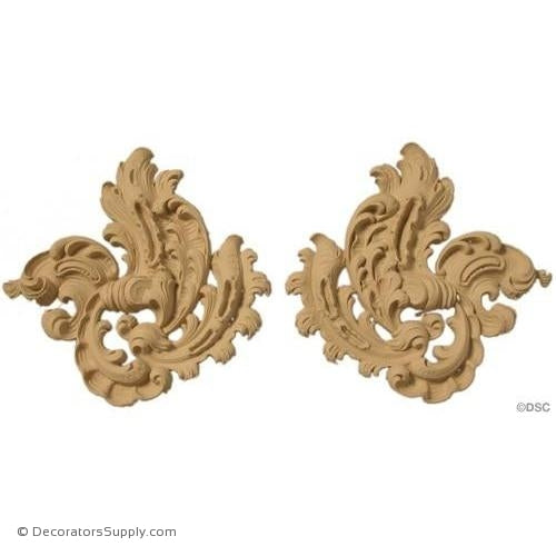 Leaf - Rococo - Louis XV Pr. 8 1/2H X 9W - 5/8Relief-ornaments-furniture-woodwork-Decorators Supply