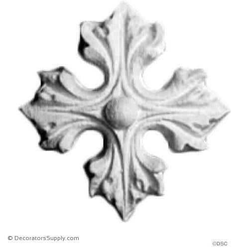 Plaster Rosette-Italian-2 1/2" Diameter X 1/2" Relief-ceiling-ornament-Decorators Supply