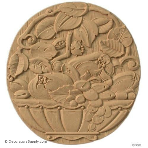 Art Deco-Rosette - Oval- 7H X 6 1/2W - 3/16Relief-appliques-for-woodwork-furniture-Decorators Supply