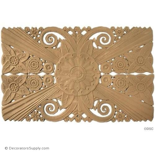 Art Deco Floral-35H X 22 1/2W - 1/4Relief-appliques-for-woodwork-furniture-Decorators Supply