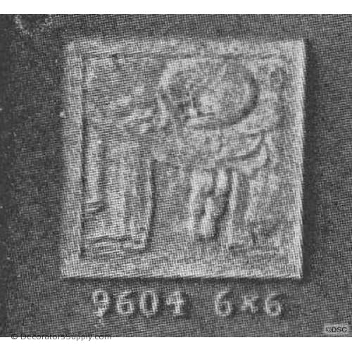 Art Deco-Rosette - Square Shape- 6H X 6W - 3/16Relief-appliques-for-woodwork-furniture-Decorators Supply