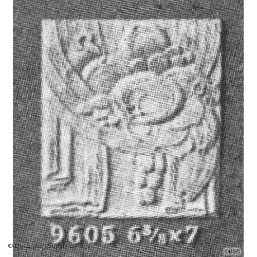 Art Deco-Rosette - Rectangular- 7H X 6 3/8W - 3/16Relief-appliques-for-woodwork-furniture-Decorators Supply