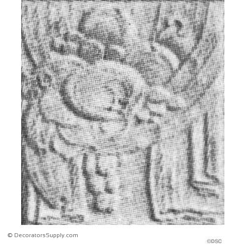 Art Deco-Rosette Flowers- Square- 6H X 6W - 3/16Relief-appliques-for-woodwork-furniture-Decorators Supply