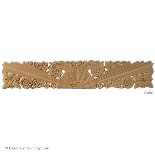 Art Deco Floral - 6 1/4H x 34W - 1/4Relief-appliques-for-woodwork-furniture-Decorators Supply