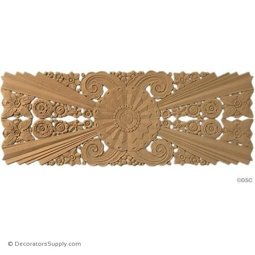 Art Deco Floral- 12 1/2H X 34W - 1/4Relief-appliques-for-woodwork-furniture-Decorators Supply