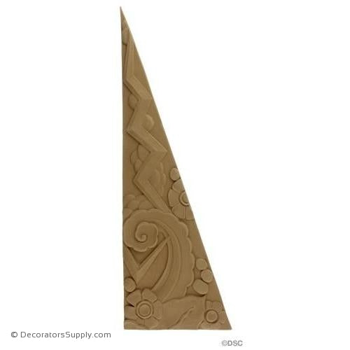 Art Deco Triangle - Left Side - 18H X 6W x 5/16 Relief-appliques-for-woodwork-furniture-Decorators Supply
