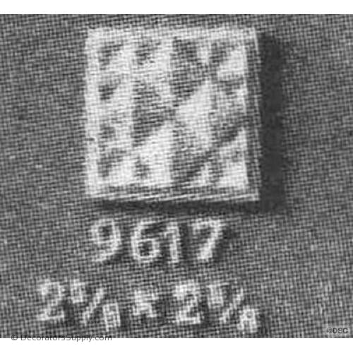 Art Deco-Rosette - Square- 2 5/8H X 2 5/8W - 5/16Relief-appliques-for-woodwork-furniture-Decorators Supply