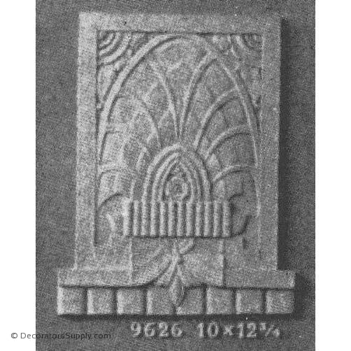Art Deco- 12 3/4H X 10W - 1/2Relief-appliques-for-woodwork-furniture-Decorators Supply