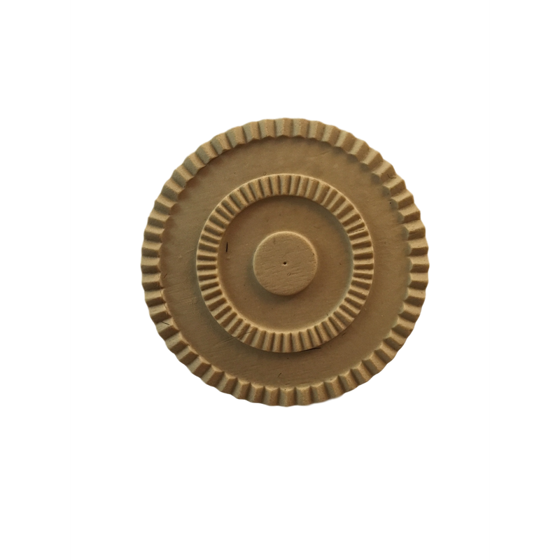 Art Deco Rosette Circle 2-1/2" x 1/8" Relief