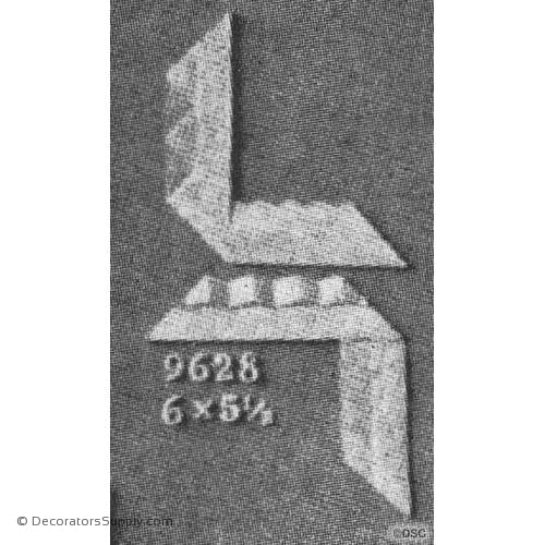 Art Deco- 5 1/2H X 6W - R&L 1/8Relief-appliques-for-woodwork-furniture-Decorators Supply