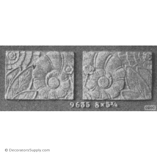 Art Deco- 5 3/4H X 8W - R&L 3/16Relief-appliques-for-woodwork-furniture-Decorators Supply