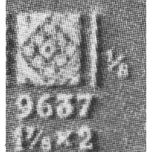 Art Deco-Rosette - Square- 2H X 1 7/8W - 1/8Relief-appliques-for-woodwork-furniture-Decorators Supply